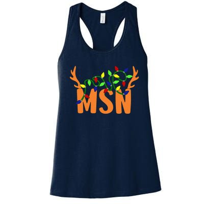 Msn Master Of Science Nursing Christmas Reindeer Funny Xmas Women's Racerback Tank