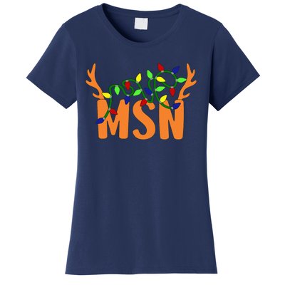 Msn Master Of Science Nursing Christmas Reindeer Funny Xmas Women's T-Shirt