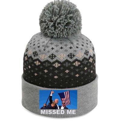 Missed Me Pro Trump 2024 Usa Flag The Baniff Cuffed Pom Beanie