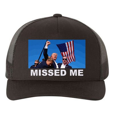 Missed Me Pro Trump 2024 Usa Flag Yupoong Adult 5-Panel Trucker Hat