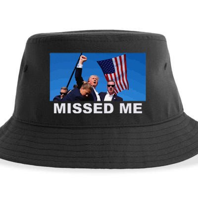 Missed Me Pro Trump 2024 Usa Flag Sustainable Bucket Hat