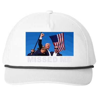 Missed Me Pro Trump 2024 Usa Flag Snapback Five-Panel Rope Hat