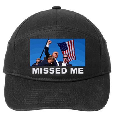 Missed Me Pro Trump 2024 Usa Flag 7-Panel Snapback Hat