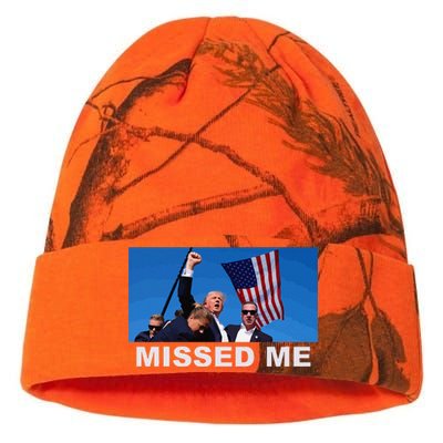 Missed Me Pro Trump 2024 Usa Flag Kati Licensed 12" Camo Beanie