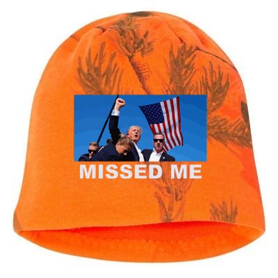 Missed Me Pro Trump 2024 Usa Flag Kati - Camo Knit Beanie