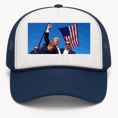 Missed Me Pro Trump 2024 Usa Flag Trucker Hat