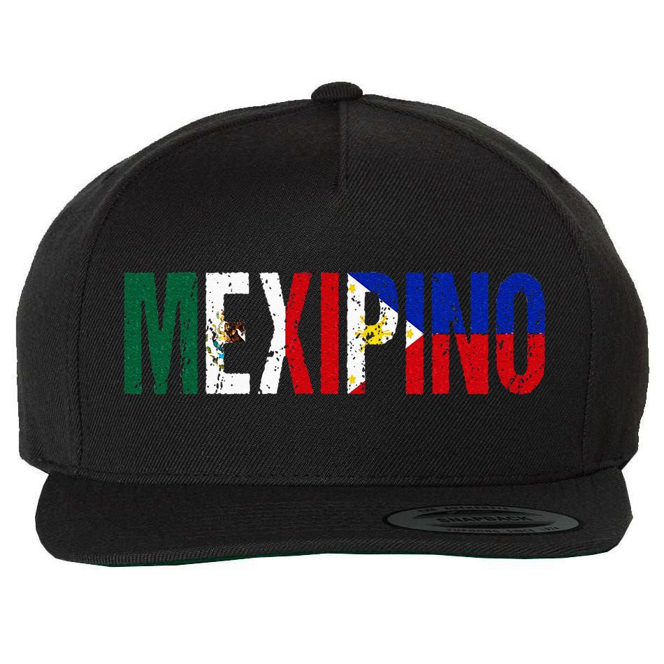 Mexipino Mexico Philippines Flag Ancestery Filipino Mexican Wool Snapback Cap