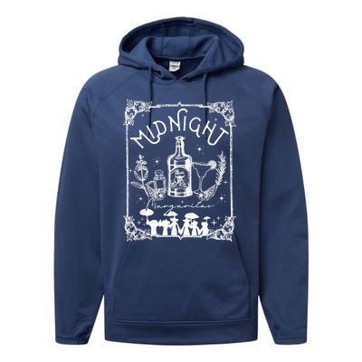 Midnight Margaritas Practical Magic Tee Halloween Cocktails Performance Fleece Hoodie