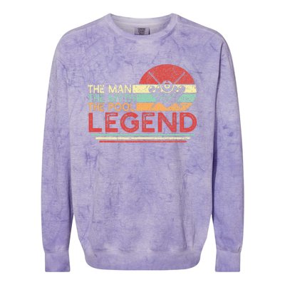 Man Myth Pool Legend Billiards Player Colorblast Crewneck Sweatshirt