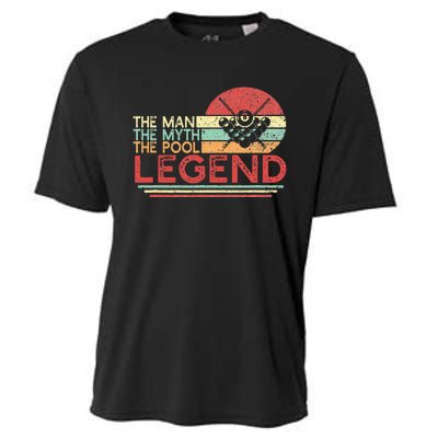 Man Myth Pool Legend Billiards Player Cooling Performance Crew T-Shirt