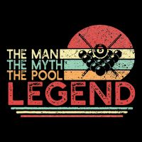 Man Myth Pool Legend Billiards Player Drawstring Bag