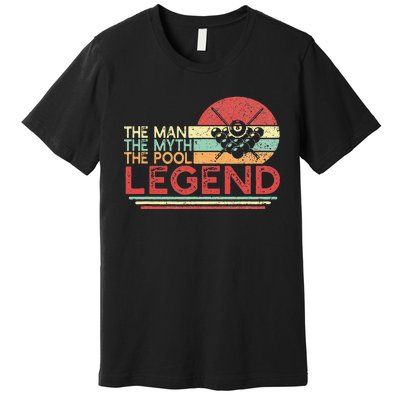 Man Myth Pool Legend Billiards Player Premium T-Shirt