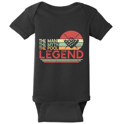 Man Myth Pool Legend Billiards Player Baby Bodysuit