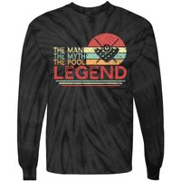 Man Myth Pool Legend Billiards Player Tie-Dye Long Sleeve Shirt