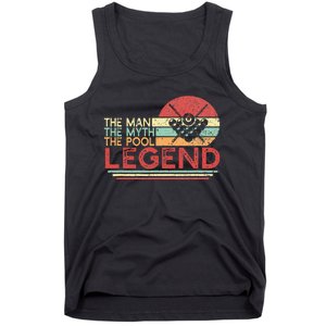 Man Myth Pool Legend Billiards Player Tank Top