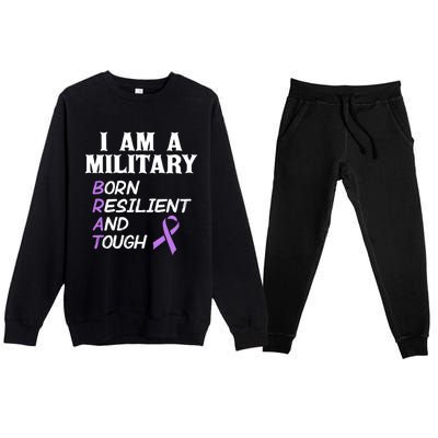 Military Month Purple Brat Fun Cool Gift Premium Crewneck Sweatsuit Set