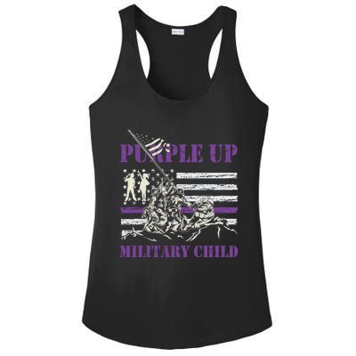 Military Month Purple Up Iwo Jima Ww2 Us American Flag Funny Gift Ladies PosiCharge Competitor Racerback Tank