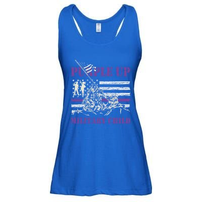 Military Month Purple Up Iwo Jima Ww2 Us American Flag Funny Gift Ladies Essential Flowy Tank