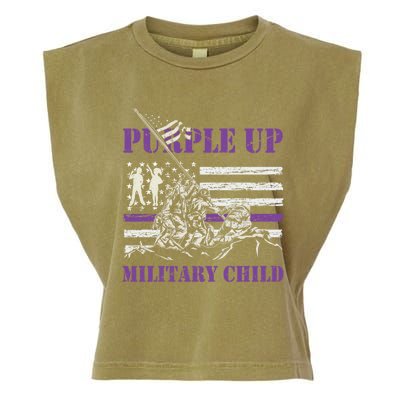 Military Month Purple Up Iwo Jima Ww2 Us American Flag Funny Gift Garment-Dyed Women's Muscle Tee