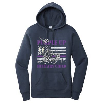 Military Month Purple Up Iwo Jima Ww2 Us American Flag Funny Gift Women's Pullover Hoodie