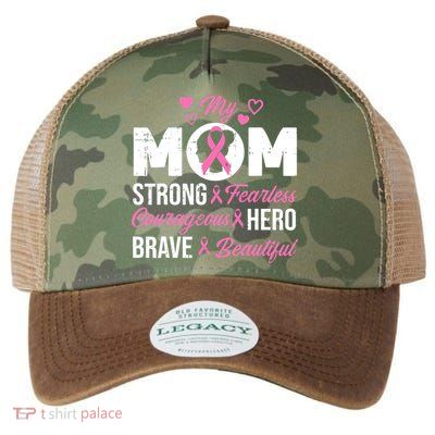 My Mom Pink Ribbon Warrior Inspirational Breast Cancer Legacy Tie Dye Trucker Hat