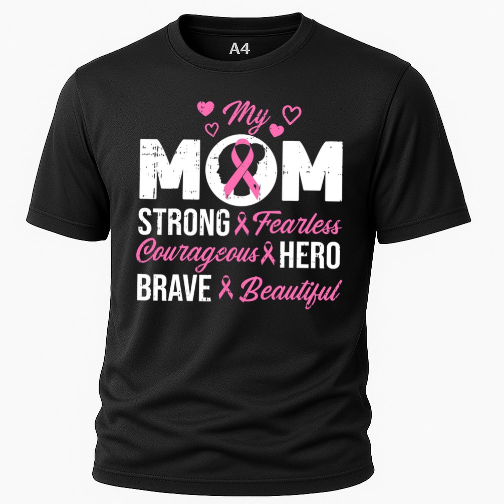 My Mom Pink Ribbon Warrior Inspirational Breast Cancer Performance Shirt