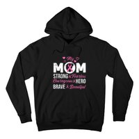 My Mom Pink Ribbon Warrior Inspirational Breast Cancer Hoodie