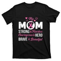 My Mom Pink Ribbon Warrior Inspirational Breast Cancer T-Shirt