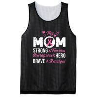 My Mom Pink Ribbon Warrior Inspirational Breast Cancer Mesh Reversible Basketball Jersey Tank