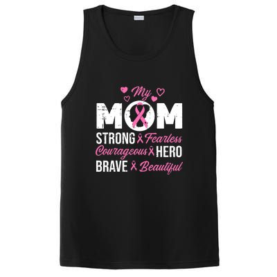 My Mom Pink Ribbon Warrior Inspirational Breast Cancer PosiCharge Competitor Tank