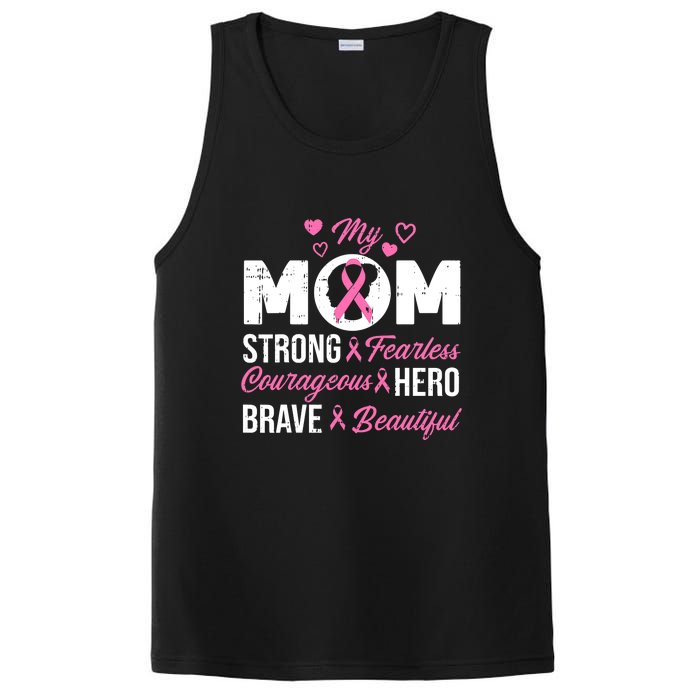 My Mom Pink Ribbon Warrior Inspirational Breast Cancer PosiCharge Competitor Tank