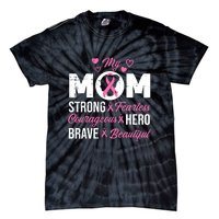 My Mom Pink Ribbon Warrior Inspirational Breast Cancer Tie-Dye T-Shirt