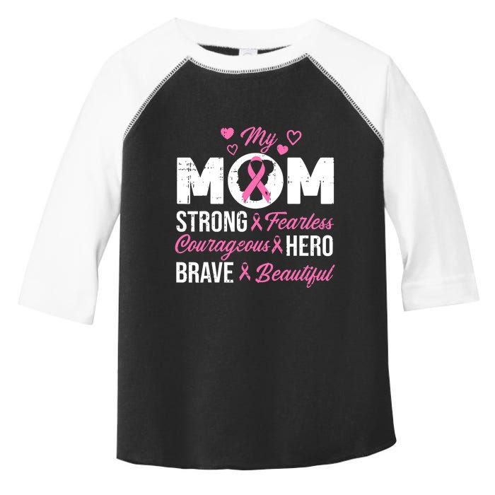 My Mom Pink Ribbon Warrior Inspirational Breast Cancer Toddler Fine Jersey T-Shirt