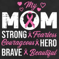 My Mom Pink Ribbon Warrior Inspirational Breast Cancer Golf Towel