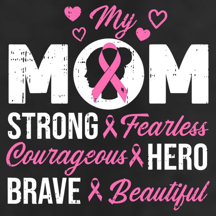 My Mom Pink Ribbon Warrior Inspirational Breast Cancer Golf Towel