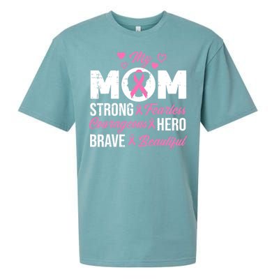 My Mom Pink Ribbon Warrior Inspirational Breast Cancer Sueded Cloud Jersey T-Shirt