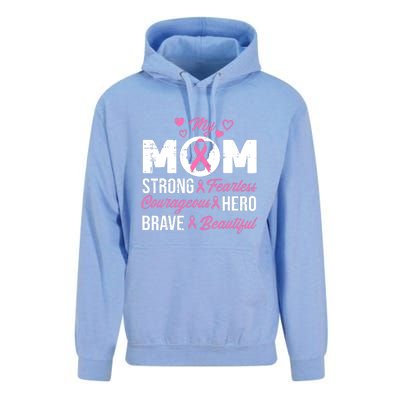 My Mom Pink Ribbon Warrior Inspirational Breast Cancer Unisex Surf Hoodie