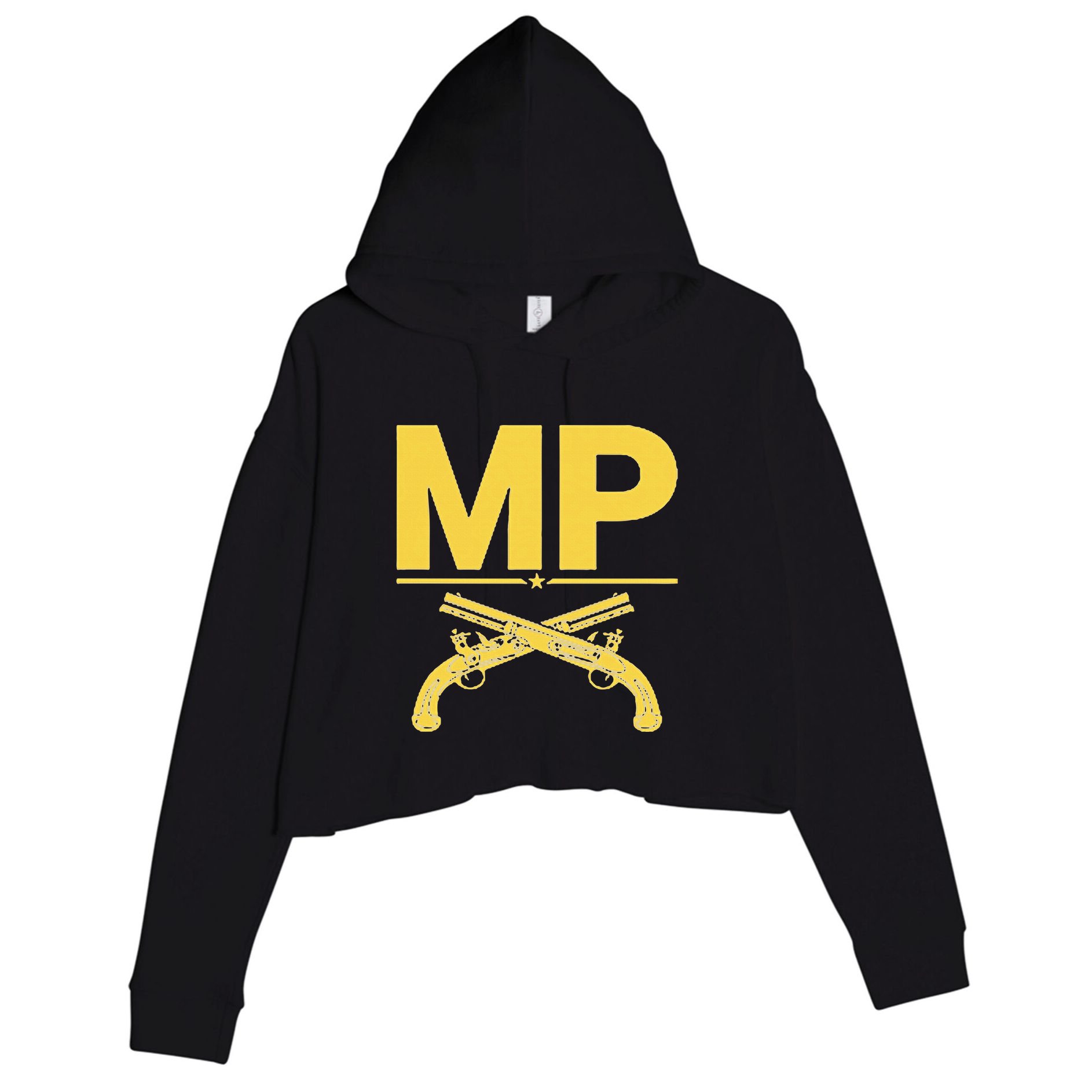 Mp Military Police Corps Crop Fleece Hoodie
