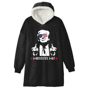 Missed Me Pro Trump 2024 Hooded Wearable Blanket