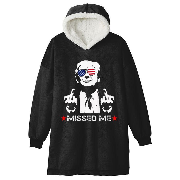 Missed Me Pro Trump 2024 Hooded Wearable Blanket