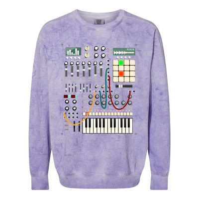 Modern Music Producer And Electronic Musician Gift Colorblast Crewneck Sweatshirt