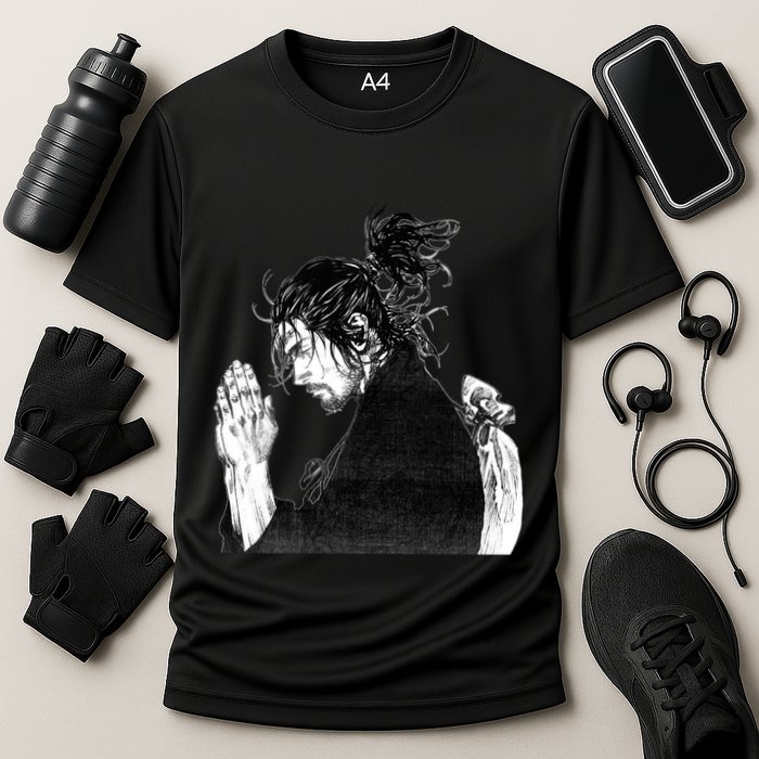 Miyamoto Musashi Praying Cooling Performance Crew T-Shirt