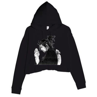 Miyamoto Musashi Praying Crop Fleece Hoodie