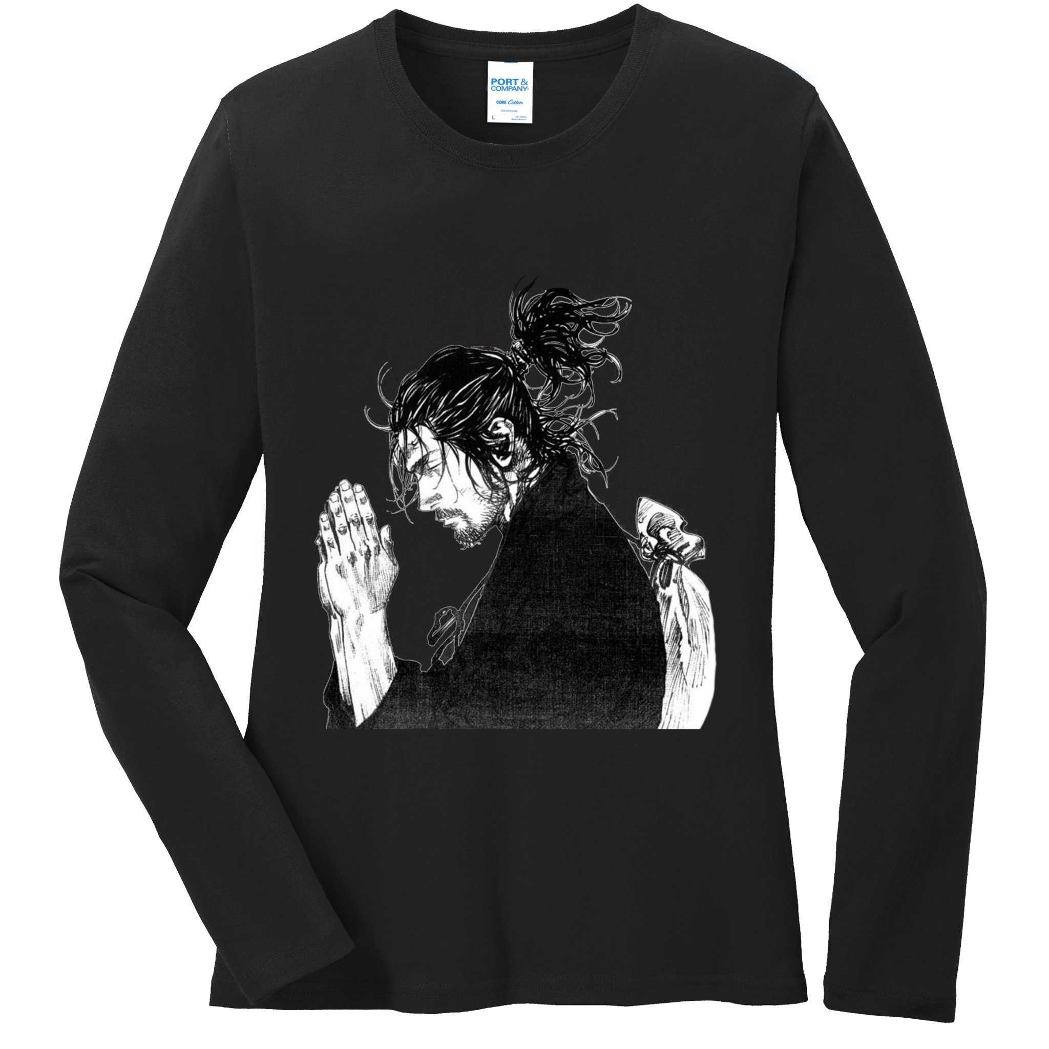 Miyamoto Musashi Praying Ladies Long Sleeve Shirt