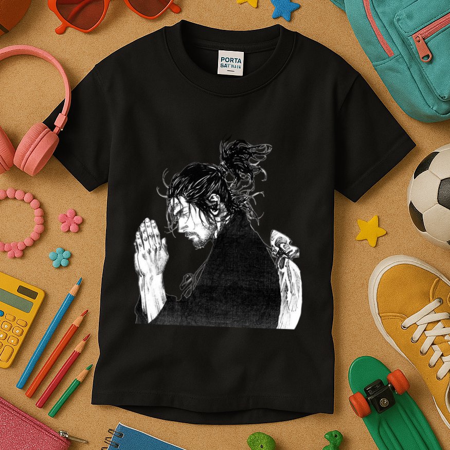 Miyamoto Musashi Praying Kids T-Shirt