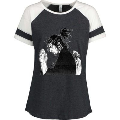 Miyamoto Musashi Praying Enza Ladies Jersey Colorblock Tee