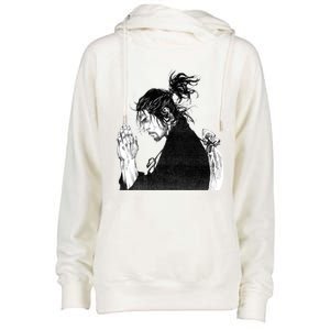 Miyamoto Musashi Praying Womens Funnel Neck Pullover Hood