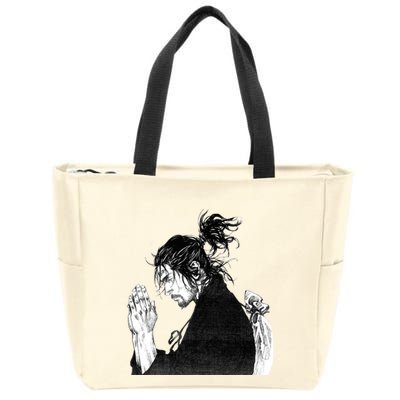 Miyamoto Musashi Praying Zip Tote Bag
