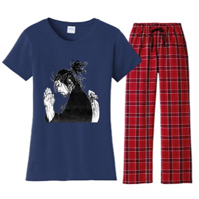 Miyamoto Musashi Praying Women's Flannel Pajama Set