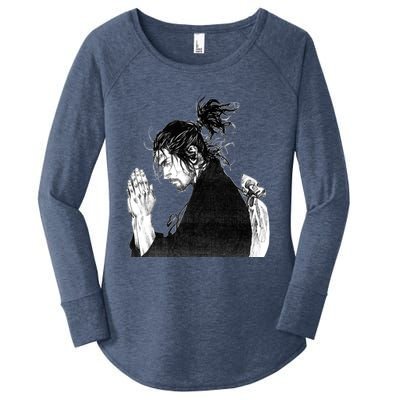 Miyamoto Musashi Praying Women's Perfect Tri Tunic Long Sleeve Shirt